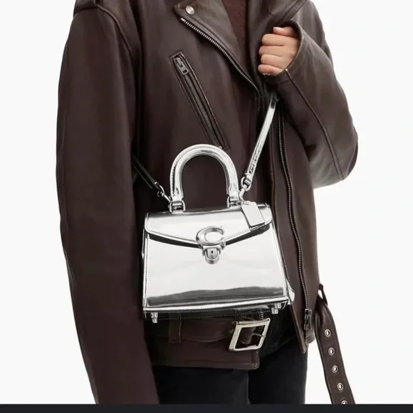 Coach Metallic Silver Crossbody Bag - Picture 2 of 16